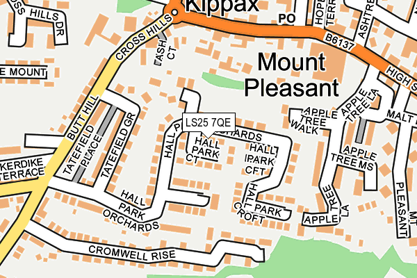 LS25 7QE map - OS OpenMap – Local (Ordnance Survey)