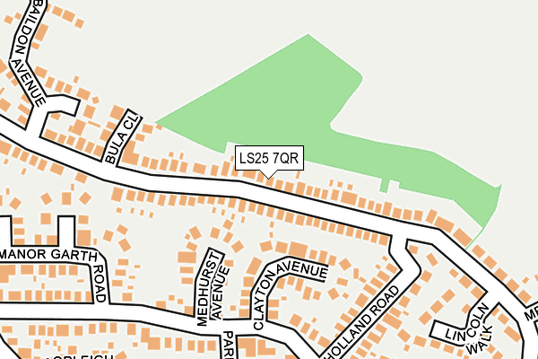 LS25 7QR map - OS OpenMap – Local (Ordnance Survey)