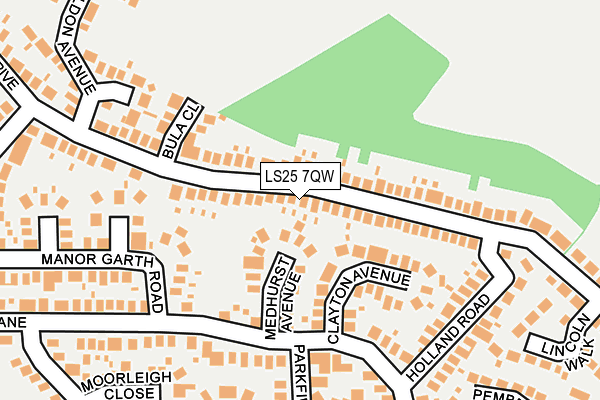 LS25 7QW map - OS OpenMap – Local (Ordnance Survey)