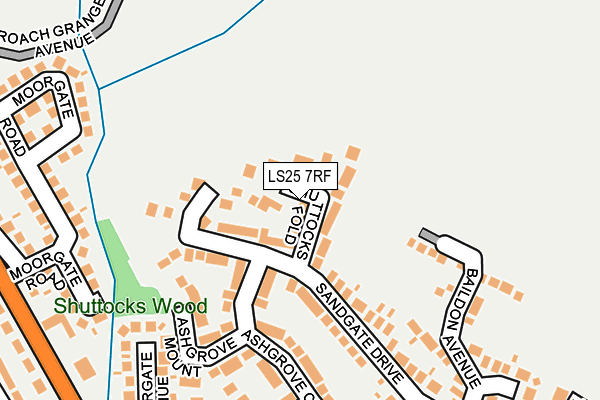 LS25 7RF map - OS OpenMap – Local (Ordnance Survey)