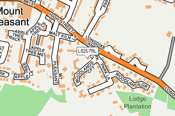 LS25 7RL map - OS OpenMap – Local (Ordnance Survey)