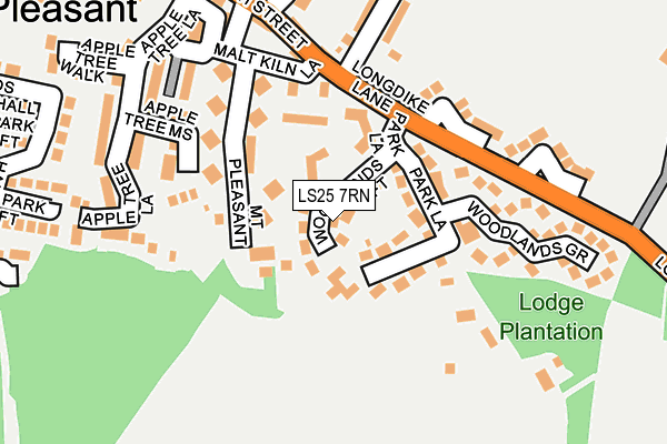 LS25 7RN map - OS OpenMap – Local (Ordnance Survey)