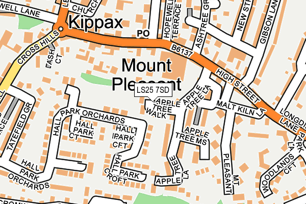 LS25 7SD map - OS OpenMap – Local (Ordnance Survey)