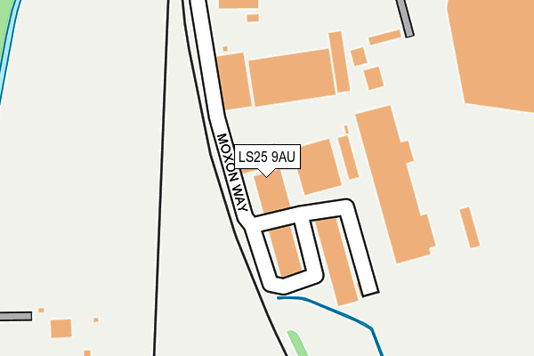 LS25 9AU map - OS OpenMap – Local (Ordnance Survey)