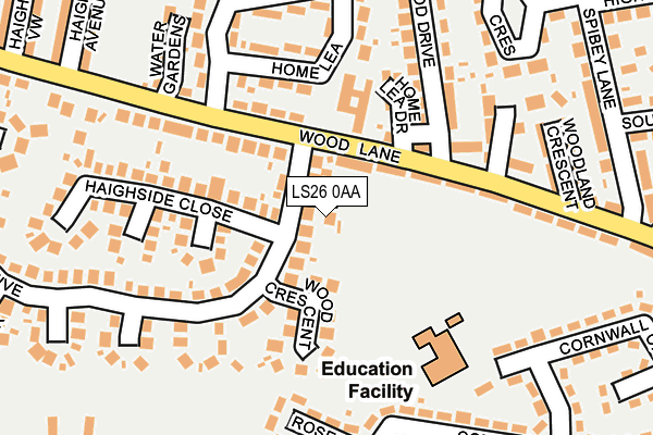 LS26 0AA map - OS OpenMap – Local (Ordnance Survey)