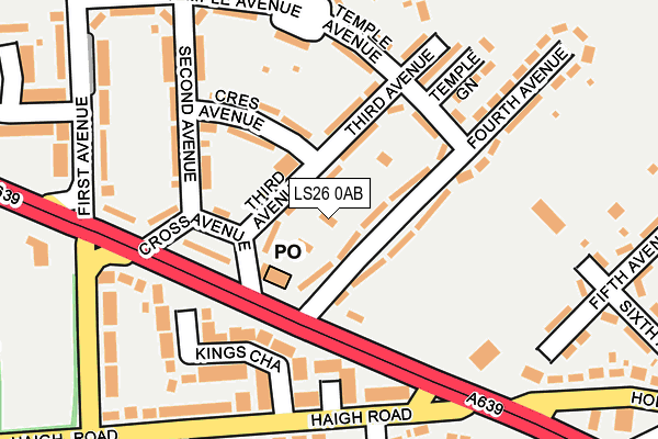 LS26 0AB map - OS OpenMap – Local (Ordnance Survey)