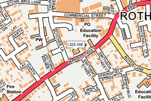 LS26 0AE map - OS OpenMap – Local (Ordnance Survey)