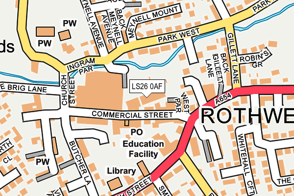 LS26 0AF map - OS OpenMap – Local (Ordnance Survey)