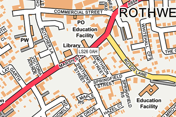 LS26 0AH map - OS OpenMap – Local (Ordnance Survey)