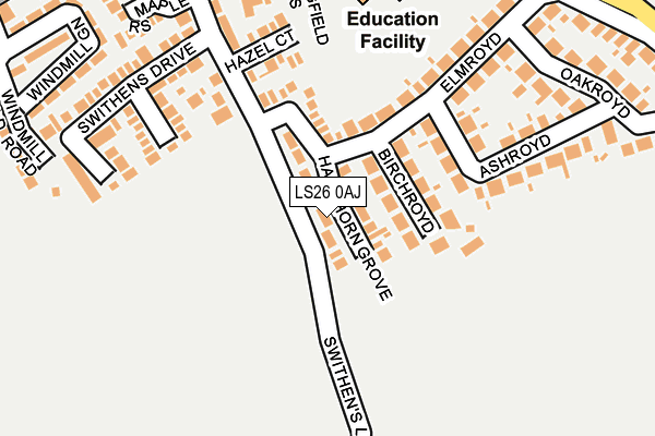 LS26 0AJ map - OS OpenMap – Local (Ordnance Survey)