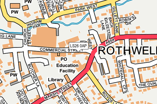 LS26 0AP map - OS OpenMap – Local (Ordnance Survey)