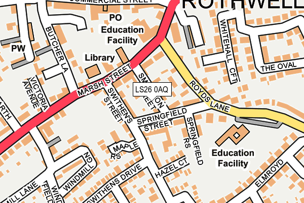 LS26 0AQ map - OS OpenMap – Local (Ordnance Survey)