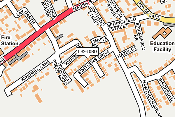 LS26 0BD map - OS OpenMap – Local (Ordnance Survey)