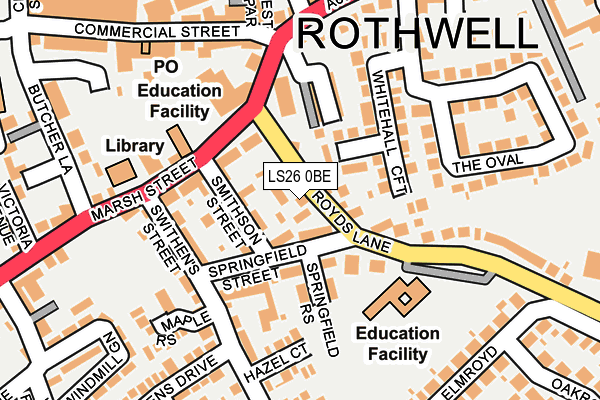 LS26 0BE map - OS OpenMap – Local (Ordnance Survey)