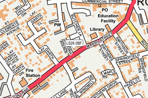 LS26 0BF map - OS OpenMap – Local (Ordnance Survey)