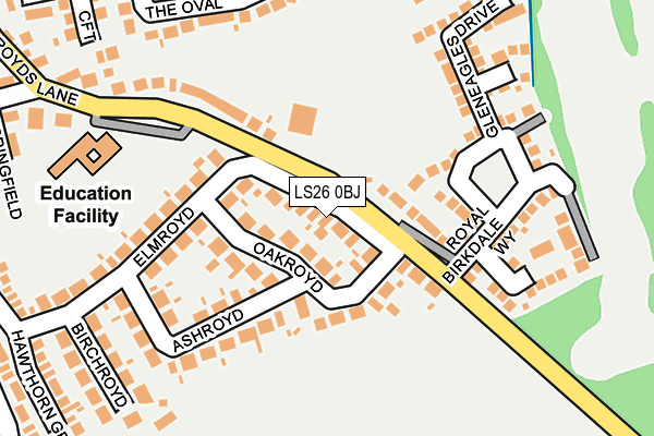LS26 0BJ map - OS OpenMap – Local (Ordnance Survey)
