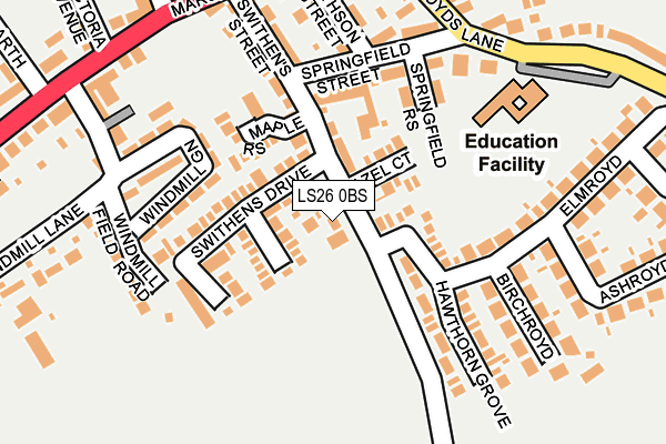 LS26 0BS map - OS OpenMap – Local (Ordnance Survey)