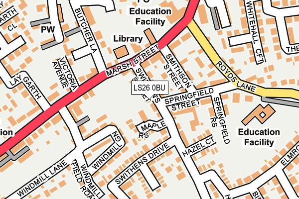 LS26 0BU map - OS OpenMap – Local (Ordnance Survey)