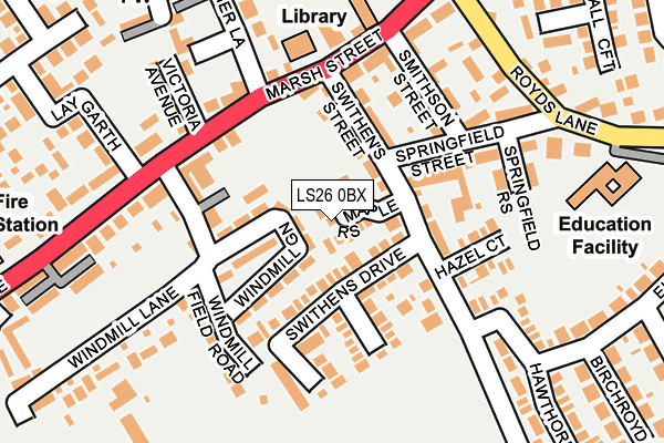 LS26 0BX map - OS OpenMap – Local (Ordnance Survey)