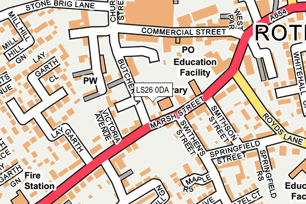 LS26 0DA map - OS OpenMap – Local (Ordnance Survey)