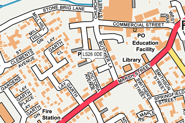 LS26 0DE map - OS OpenMap – Local (Ordnance Survey)