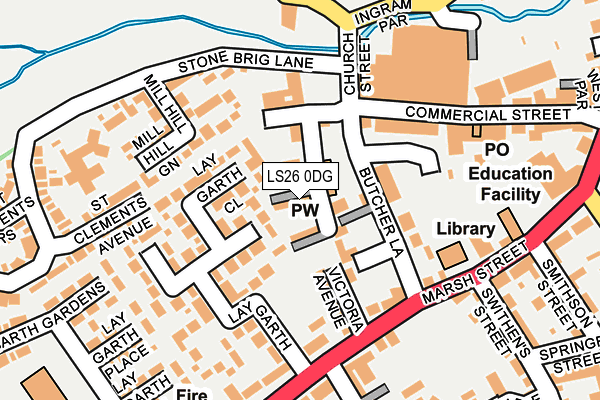 LS26 0DG map - OS OpenMap – Local (Ordnance Survey)