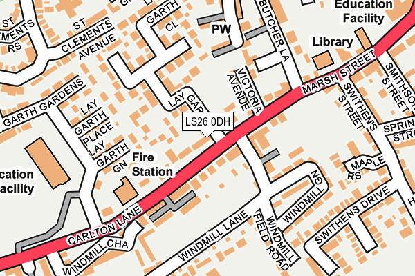 LS26 0DH map - OS OpenMap – Local (Ordnance Survey)