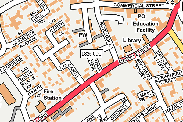 LS26 0DL map - OS OpenMap – Local (Ordnance Survey)