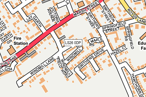 LS26 0DP map - OS OpenMap – Local (Ordnance Survey)