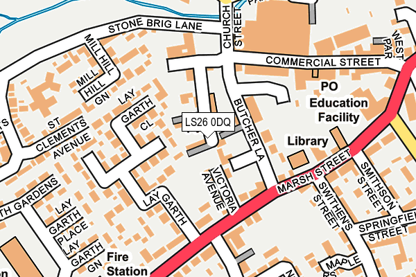 LS26 0DQ map - OS OpenMap – Local (Ordnance Survey)