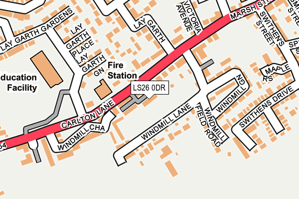 LS26 0DR map - OS OpenMap – Local (Ordnance Survey)