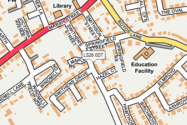 LS26 0DT map - OS OpenMap – Local (Ordnance Survey)