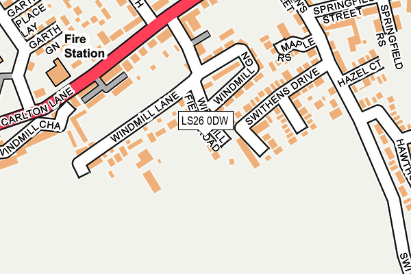 LS26 0DW map - OS OpenMap – Local (Ordnance Survey)