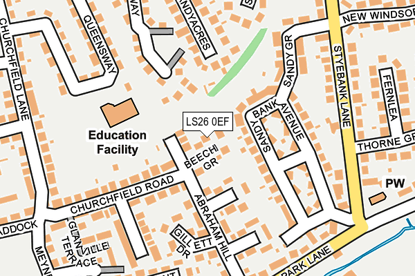 LS26 0EF map - OS OpenMap – Local (Ordnance Survey)