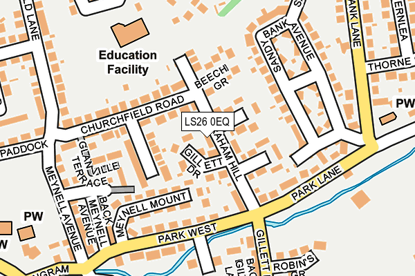 LS26 0EQ map - OS OpenMap – Local (Ordnance Survey)