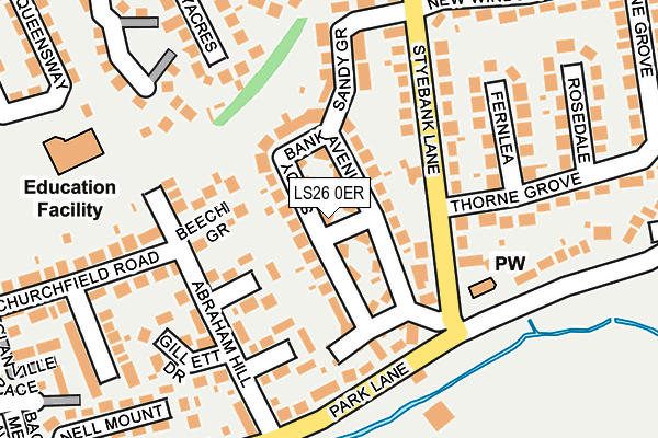 LS26 0ER map - OS OpenMap – Local (Ordnance Survey)