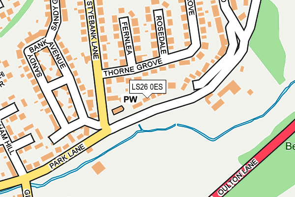 LS26 0ES map - OS OpenMap – Local (Ordnance Survey)