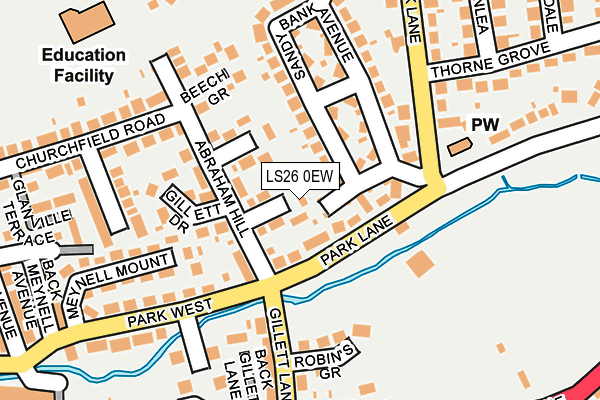 LS26 0EW map - OS OpenMap – Local (Ordnance Survey)