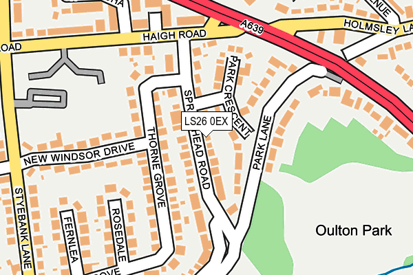 LS26 0EX map - OS OpenMap – Local (Ordnance Survey)