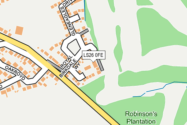 LS26 0FE map - OS OpenMap – Local (Ordnance Survey)