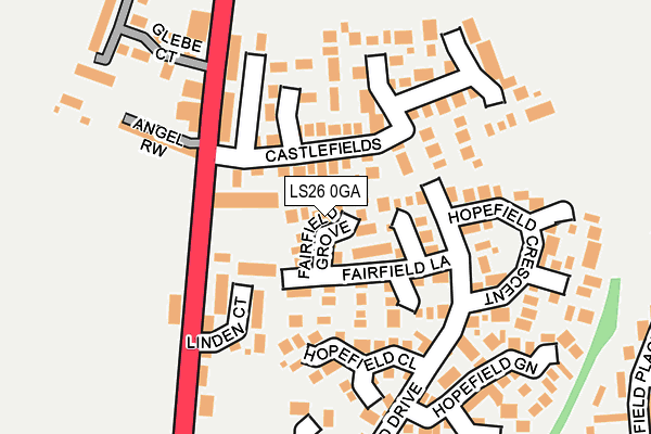 LS26 0GA map - OS OpenMap – Local (Ordnance Survey)