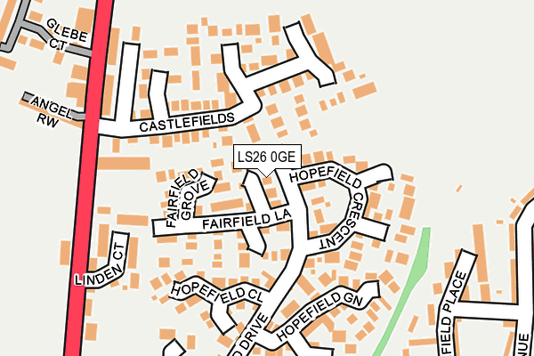 LS26 0GE map - OS OpenMap – Local (Ordnance Survey)