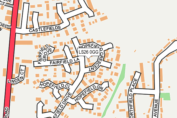 LS26 0GG map - OS OpenMap – Local (Ordnance Survey)