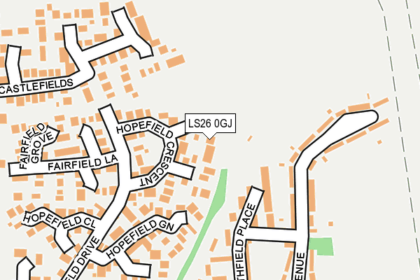 LS26 0GJ map - OS OpenMap – Local (Ordnance Survey)