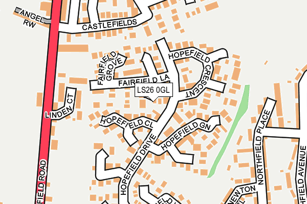 LS26 0GL map - OS OpenMap – Local (Ordnance Survey)