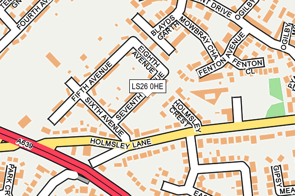 LS26 0HE map - OS OpenMap – Local (Ordnance Survey)