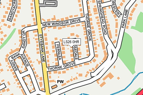 LS26 0HR map - OS OpenMap – Local (Ordnance Survey)