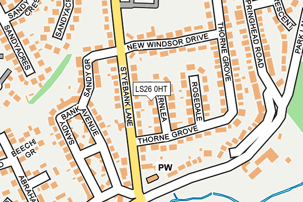 LS26 0HT map - OS OpenMap – Local (Ordnance Survey)
