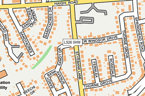 LS26 0HW map - OS OpenMap – Local (Ordnance Survey)