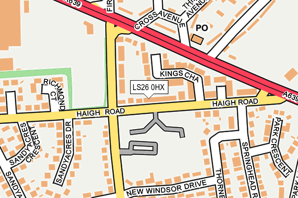 LS26 0HX map - OS OpenMap – Local (Ordnance Survey)